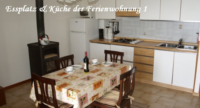 K�che der Ferienwohnung 1 der Casa Resem in Tignale am Gardasee