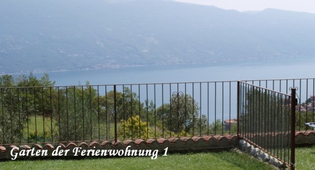 Garten und Seeblick der Ferienwohnung 1 der Casa Resem in Tignale am Gardasee