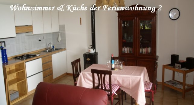 Wohnzimmer & Küche  Ferienwohnung 2 der Casa Resem in Tignale am Gardasee